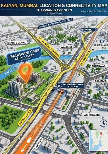 Tharwani Park Glen Strategic Kalyan Location Map